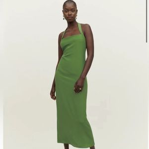 NWT Reformation Alli Silk Dress in Palm Green
